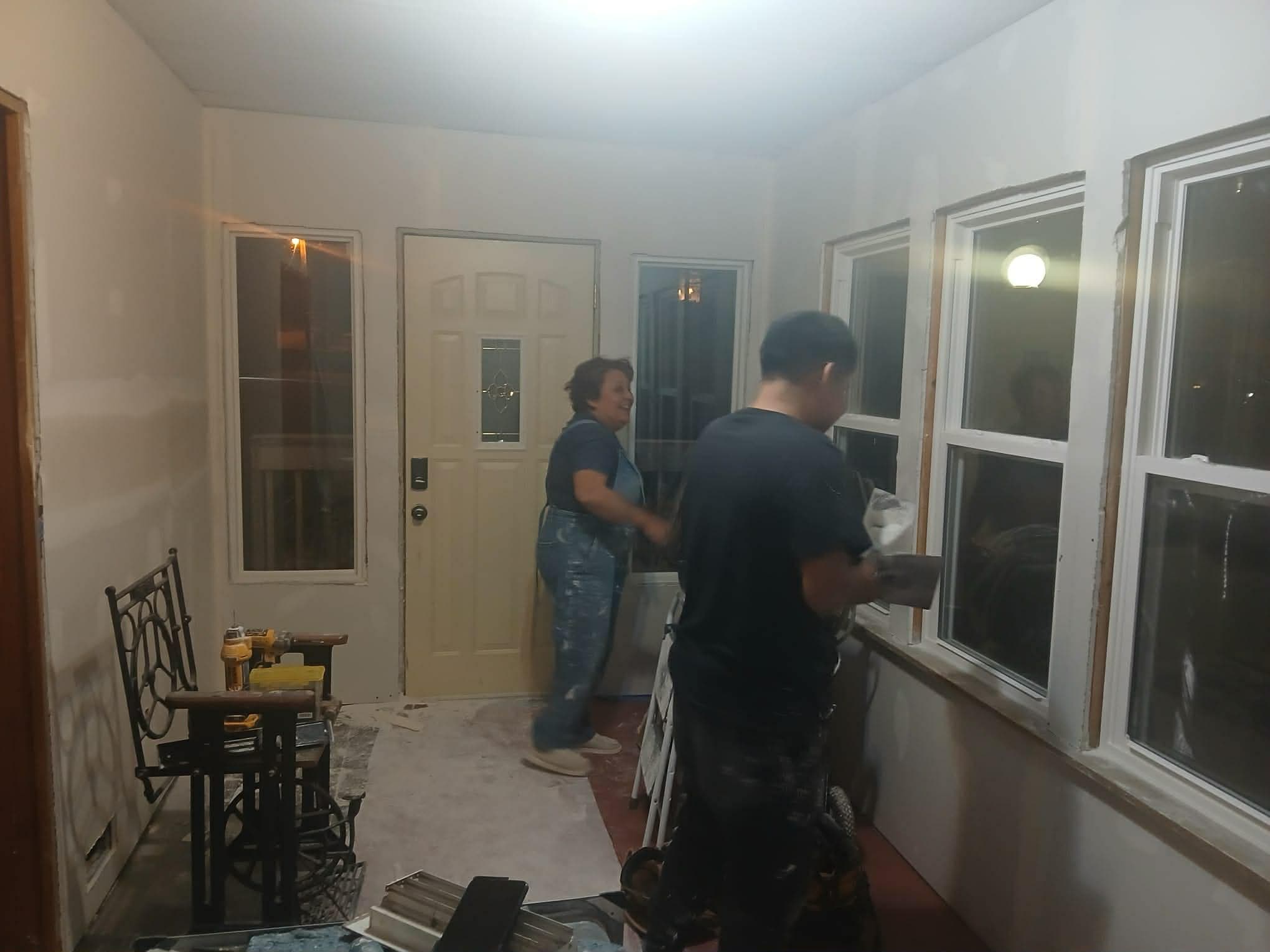 JM Drywall team working on a project together